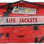 ADULT KEYHOLE LIFE JACKET VEST 4 PLUS BAG RED VEST/CLEAR BAG