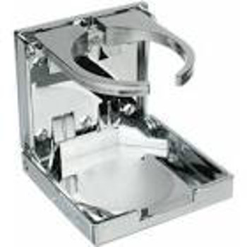 DRINK HOLDER CHROME FOLDING ADJUSTABLE SEACHOICE