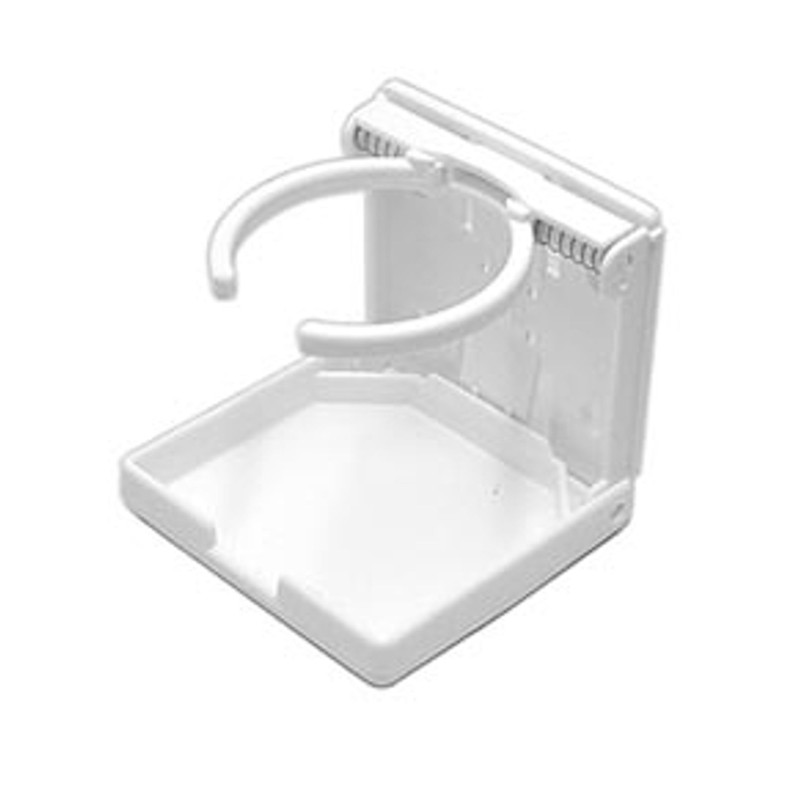 DRINK HOLDER WHITE PLASTIC ADJUSTABLE