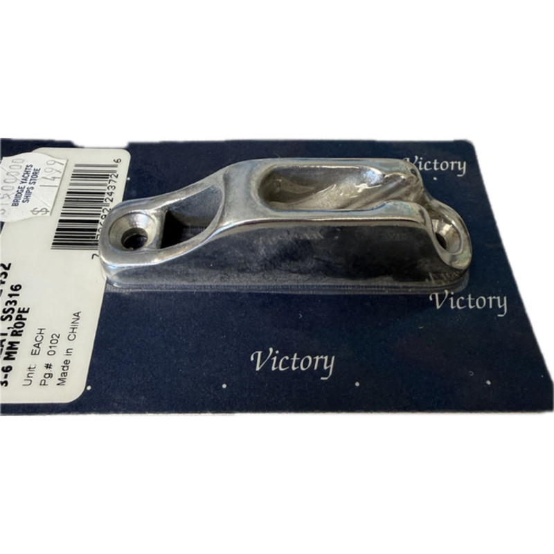 V-CLEAT SS W/FAIRLEAD FOR 1/8 - 1/4