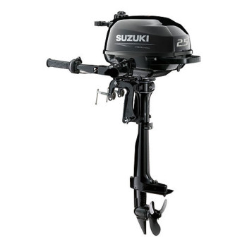 2.5 HP, SUZUKI OUTBOARD, DF2.5S, CARB, 15IN, TILLER, INTEGRAL FUEL TANK, MANUAL START