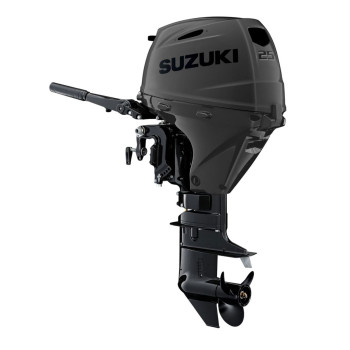 25 HP, SUZUKI OUTBOARD, DF25AESSS, MATTE BLK, STEALTH, EFI, 15IN, TILLER, FUEL TANK INCLUDED, ELEC START