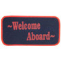 MAT WELCOME ABOARD SMALL NAVY/WITH RED