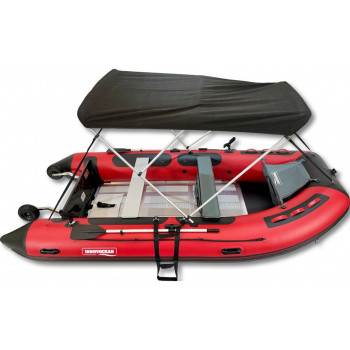 INNOVOCEAN MA360 METAL MASTER SERIES, FISHING PACKAGE, WITH BIMINI & WHEEL KIT, TWO ROD HOLDERS, RED & BLK
