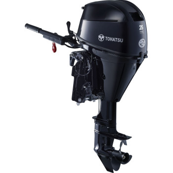 25 HP, TOHATSU OUTBOARD, MFS25DEFTL  NEW, EFI, 20, TILLER, PTT, NO TANK, ELEC START, NO PROP