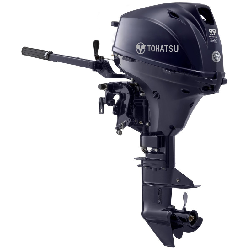 9.9 HP, Tohatsu Outboard, MFS9.9EEFS, 15IN, ELEC START, EFI, TILLER, FUEL TANK INC, PROP INC
