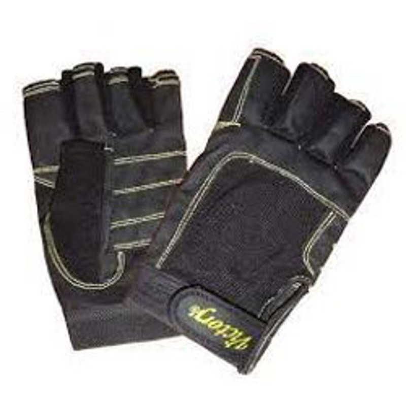 VICTORY GLOVES W/O FINGER L BLACK MESH W/LEATHER REIN