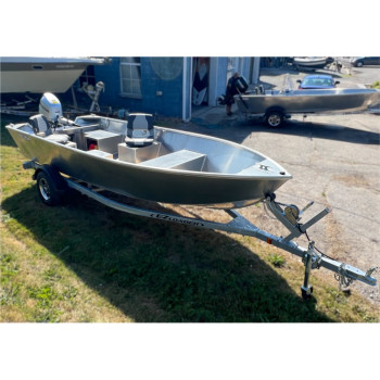 STANLEY TILLER 16 WIDE WELDED ALUMINUM BOAT