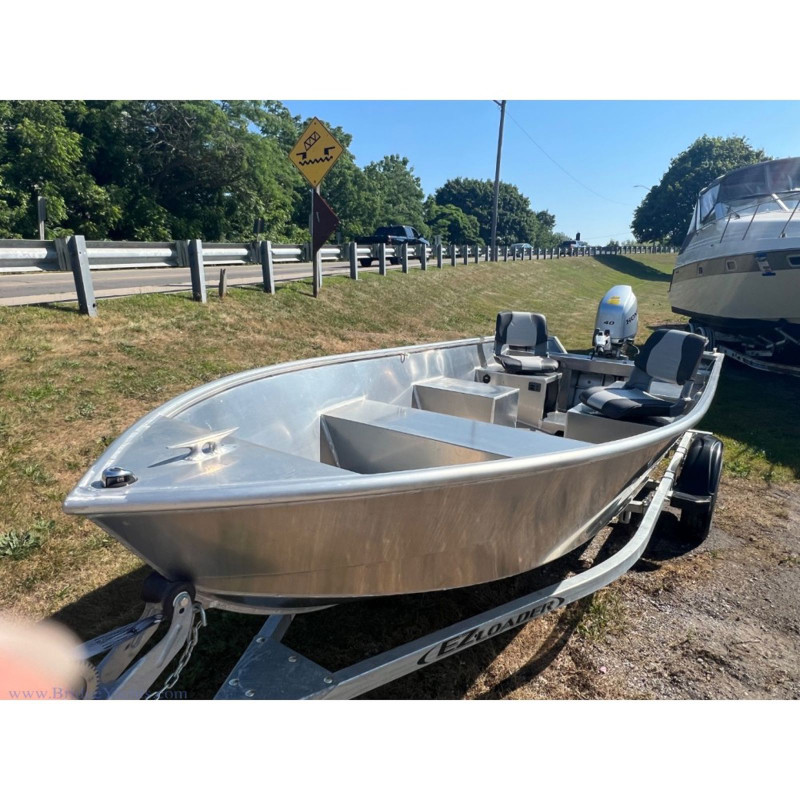 STANLEY TILLER 16 WIDE WELDED ALUMINUM BOAT
