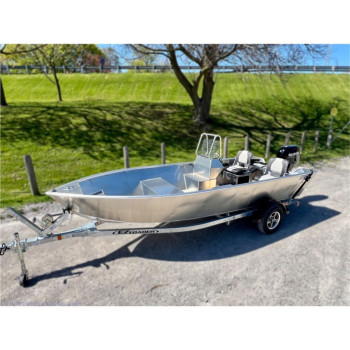 STANLEY TILLER 16 SINGLE CONSOLE WELDED ALUMINUM BOAT