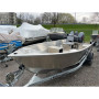 STANLEY TILLER 17 WIDE WELDED ALUMINUM BOAT