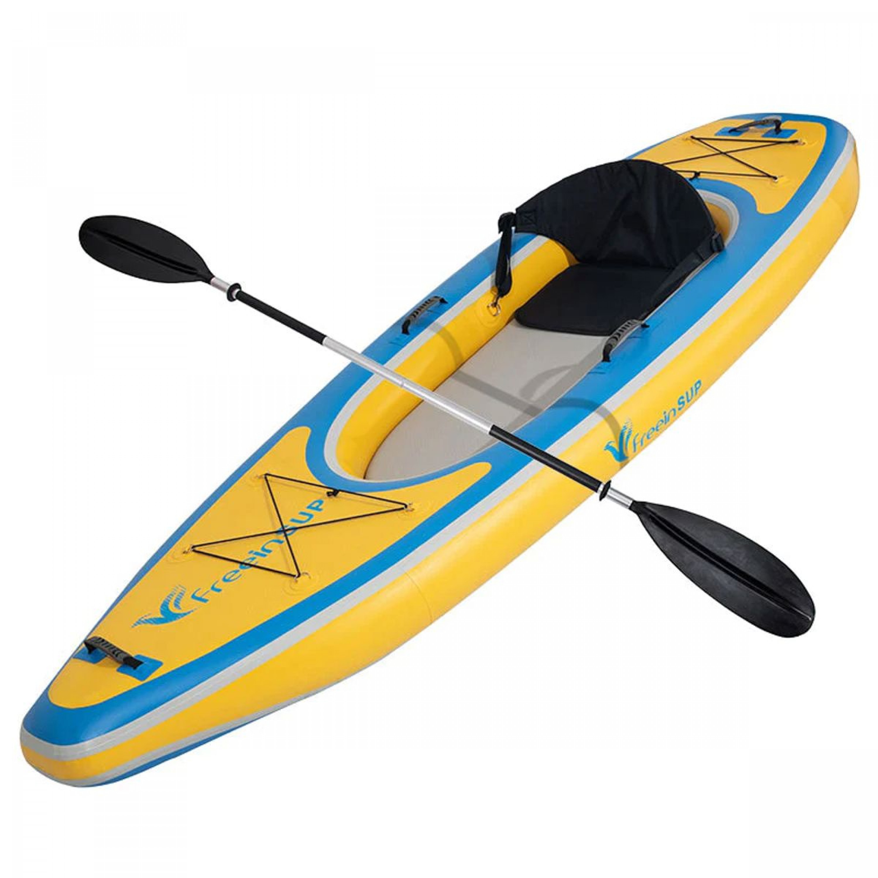 FREEIN 10FT KAYAK INFLATABLE WITH ALUMINUM PADDLES, PUMP AND CARRY BAG