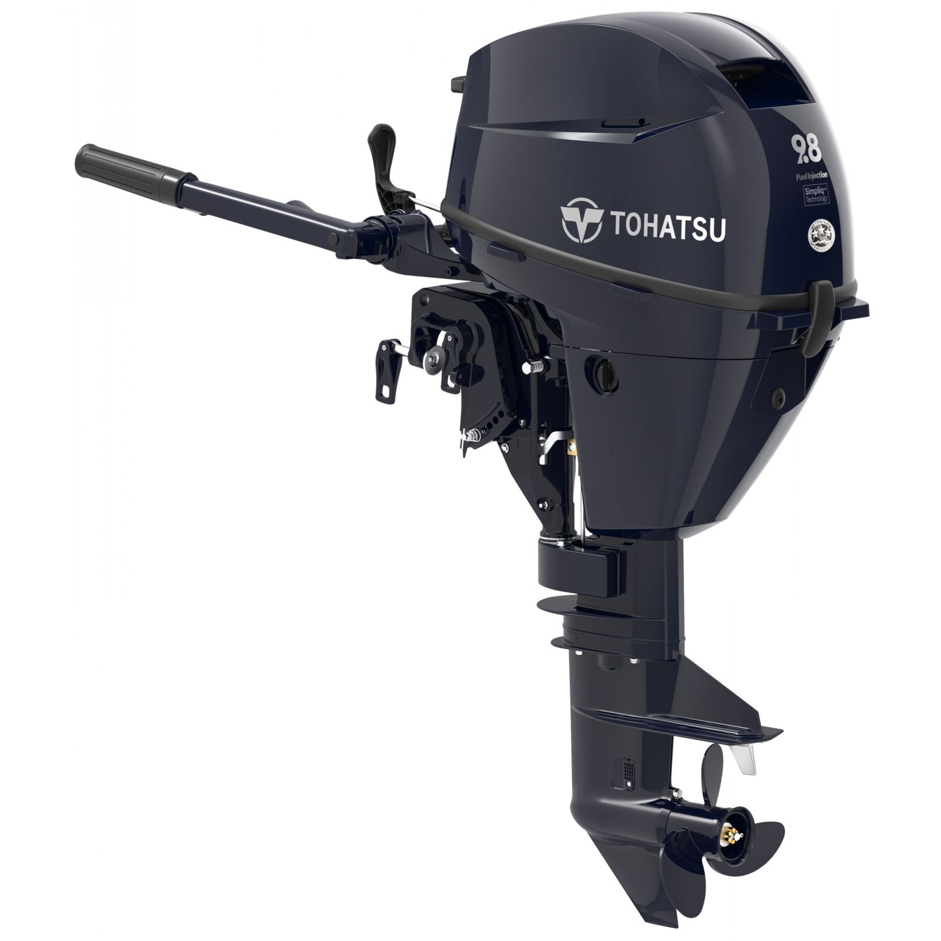 9.8 HP, TOHATSU OUTBOARD, MFS9.8CS, EFI, 15, TILLER, FUEL TANK, MANUAL START