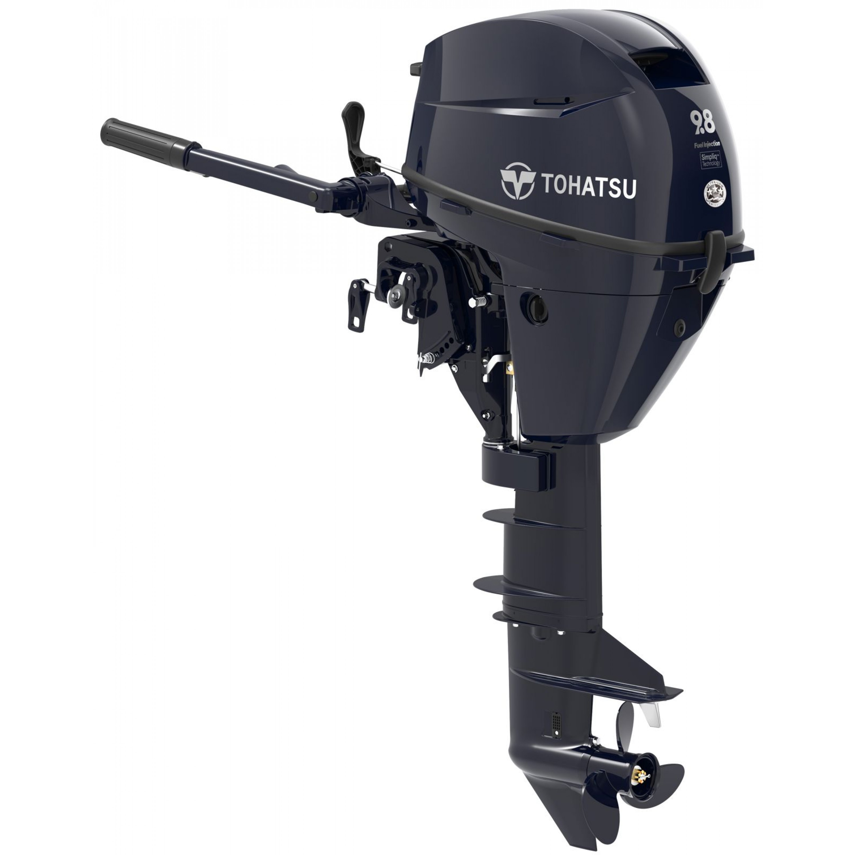 9.8 HP, TOHATSU OUTBOARD, MFS9.8CL, EFI, 20, TILLER, FUEL TANK, MANUAL START