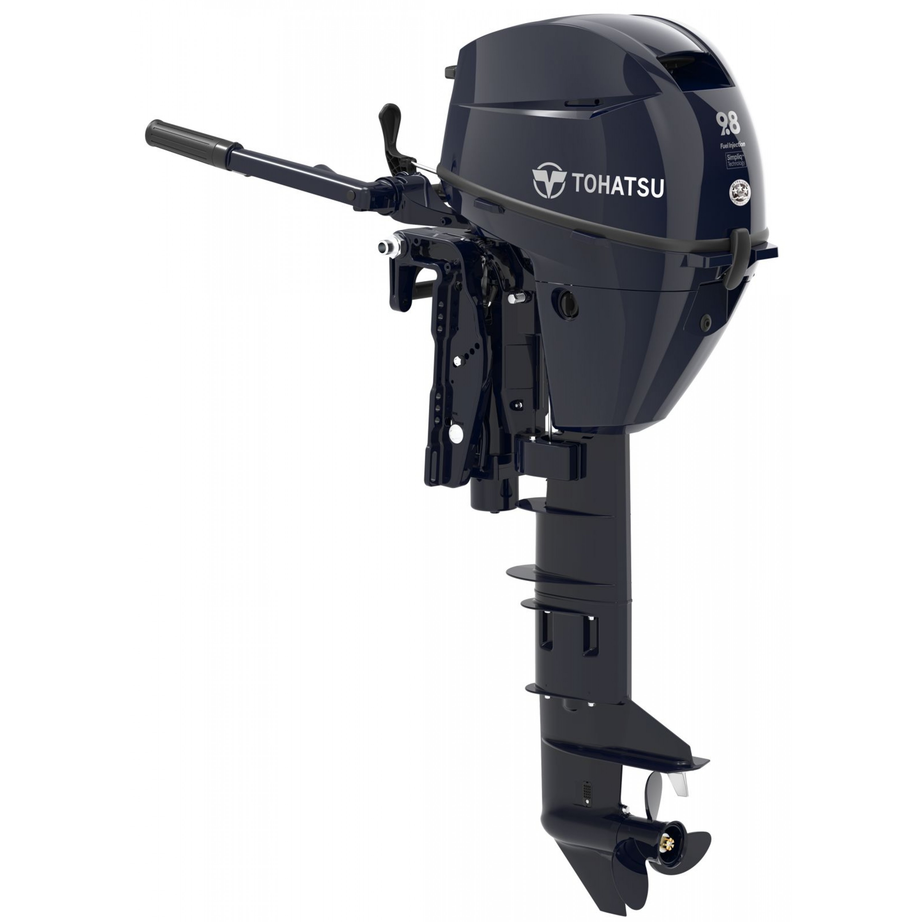 9.8 HP, TOHATSU OUTBOARD, MFS9.8CEFTUL, EFI, 25, TILLER, PWR TILT, FUEL TANK, ELEC START