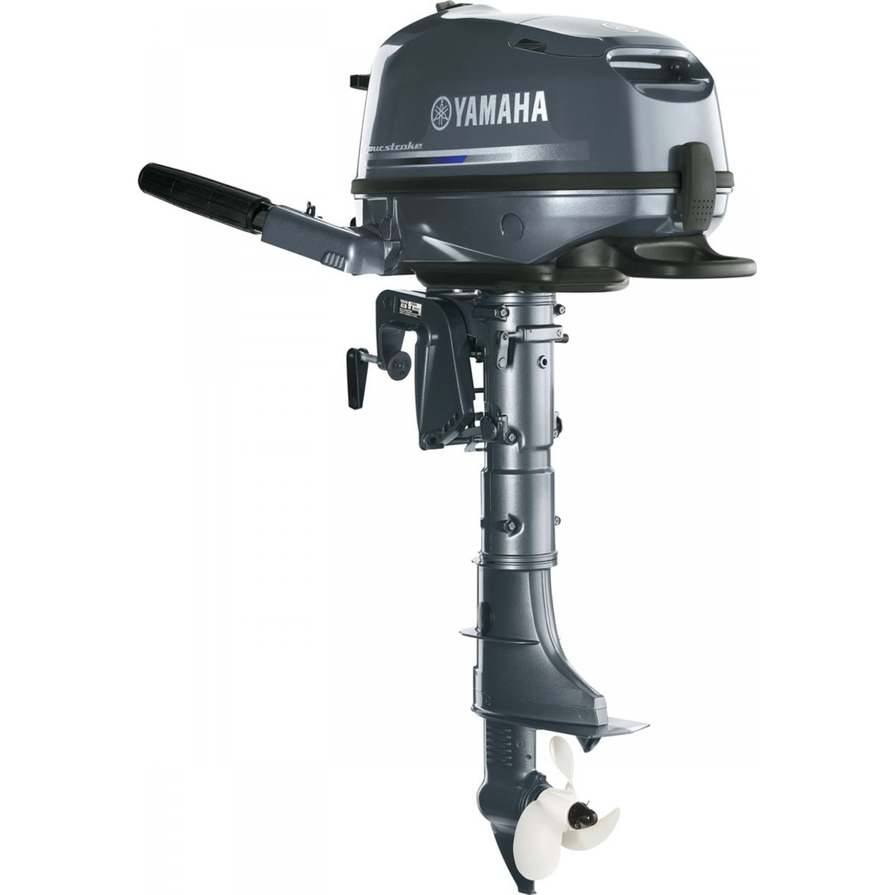 6 HP, YAMAHA OUTBOARD, F6LMHA, GREY, CARB, 20IN, TILLER, INTEGRAL FUEL TANK, MANUAL START, ALUM PROP