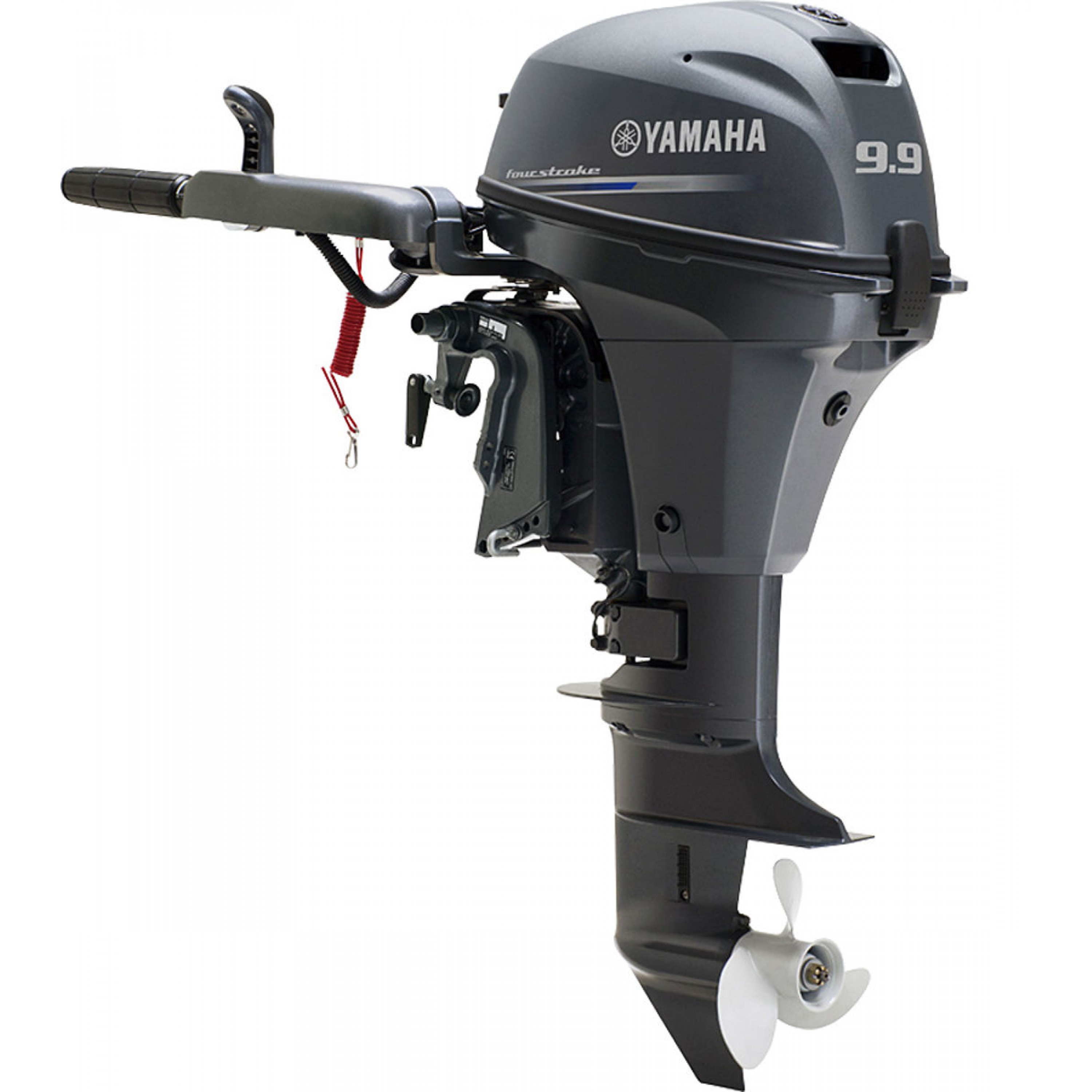 9.9 HP, YAMAHA OUTBOARD, F9.9SMHB, GREY, CARB, 15IN, TILLER, NO TANK, MANUAL START, ALUM PROP