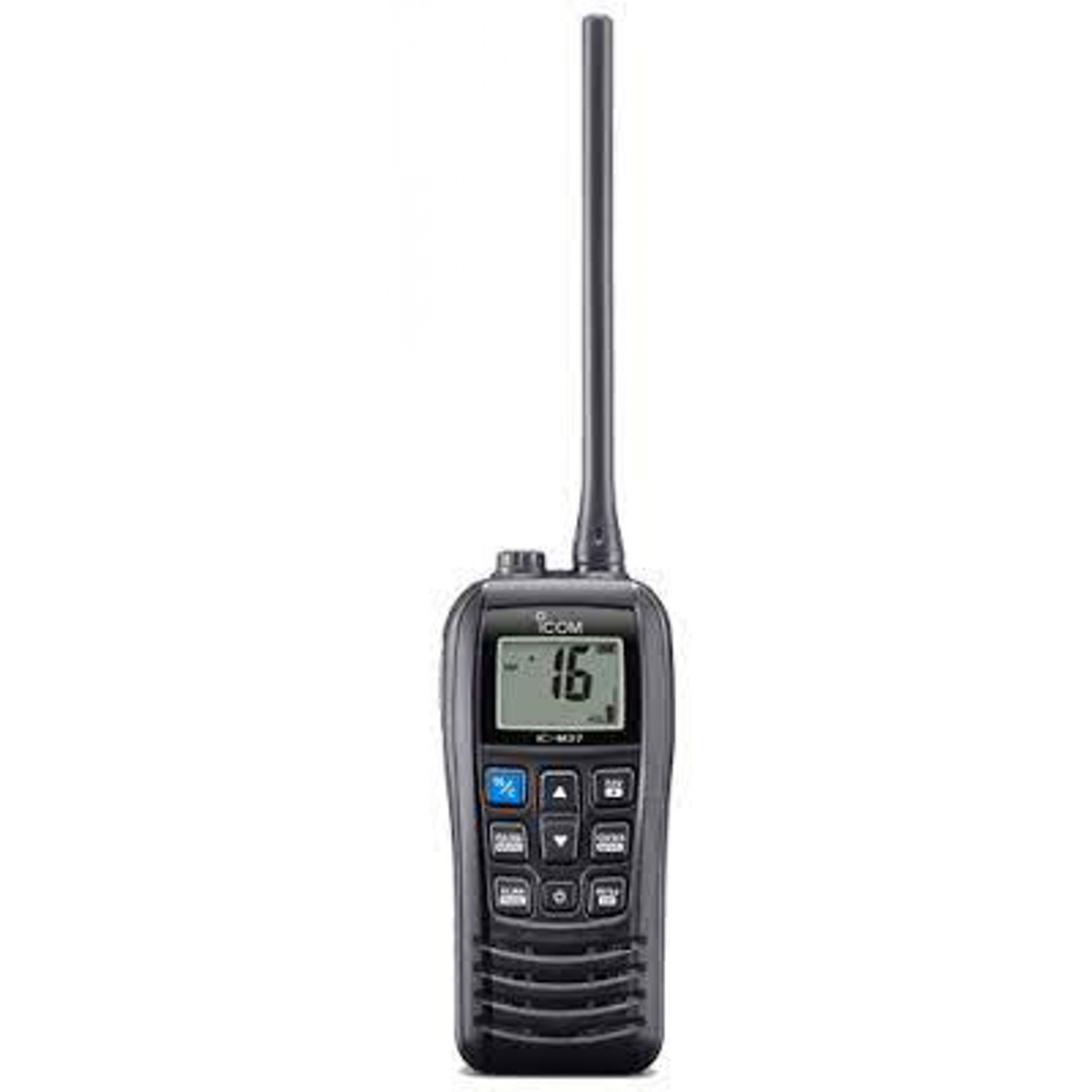 ICOM M37 6W FLOATING AND FLASHING VHF HAND HELD RADIO IPX-7 6/2/1 WATTT