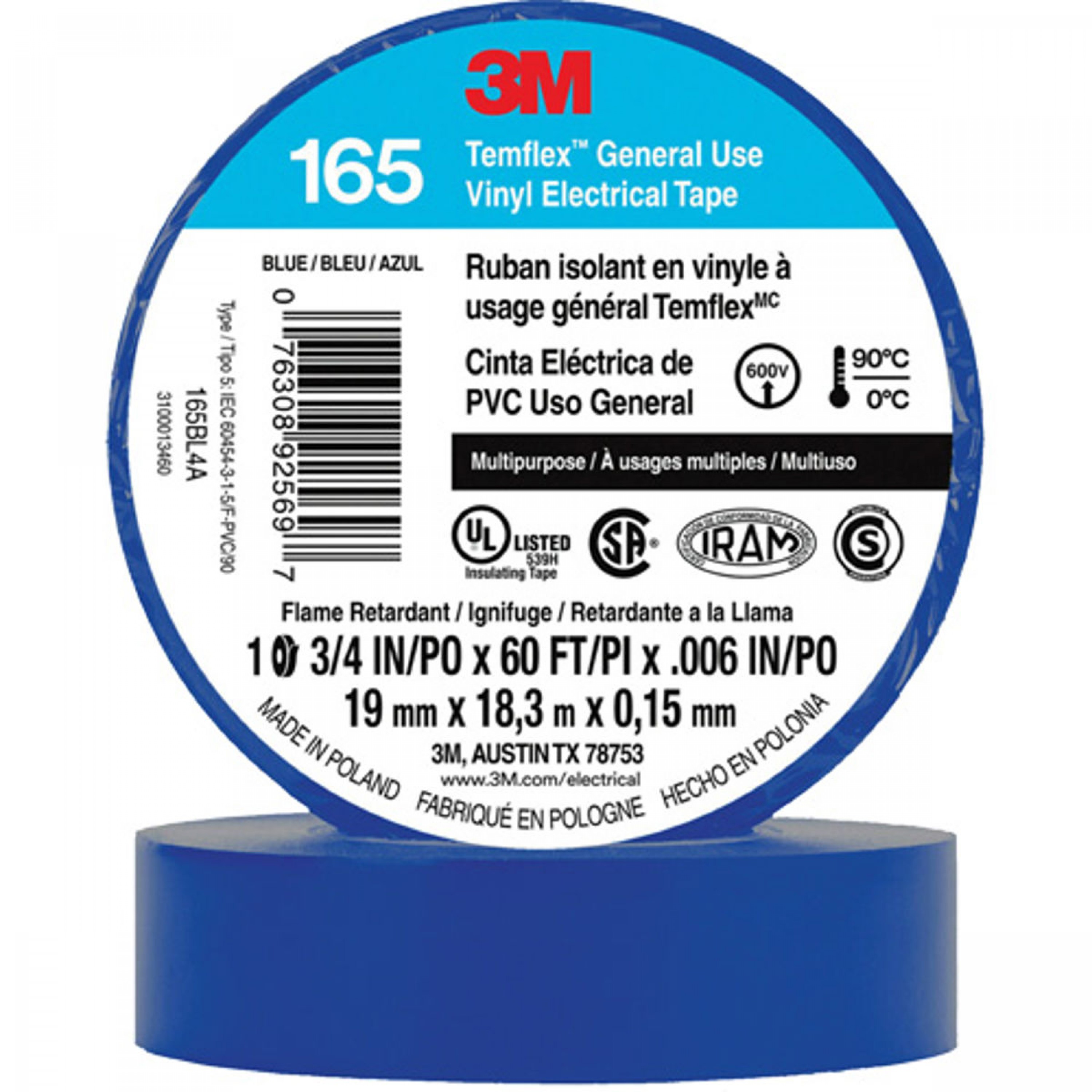 3M TAPE COLOURFLEX BLUE 3/4 X 60