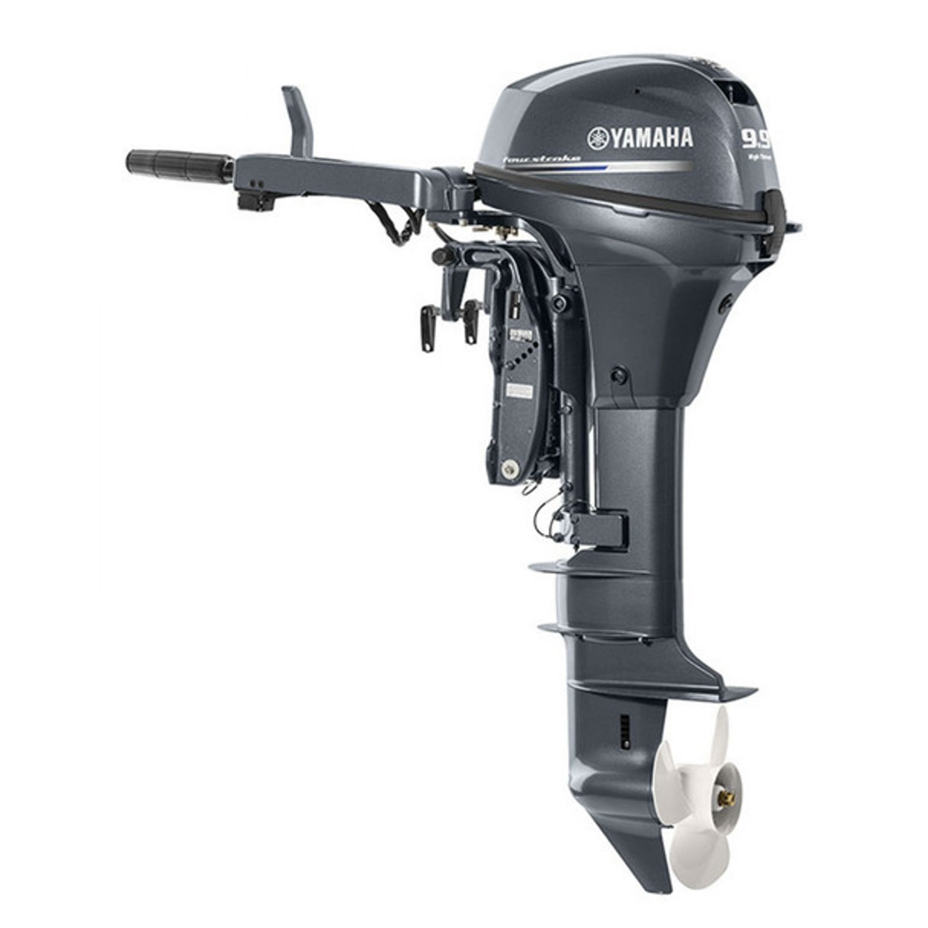 9.9 HP, YAMAHA OUTBOARD, T9.9XPHB, GREY, 25IN, TILLER, NO TANK, ELEC START, PWR TILT, THRUST PROP