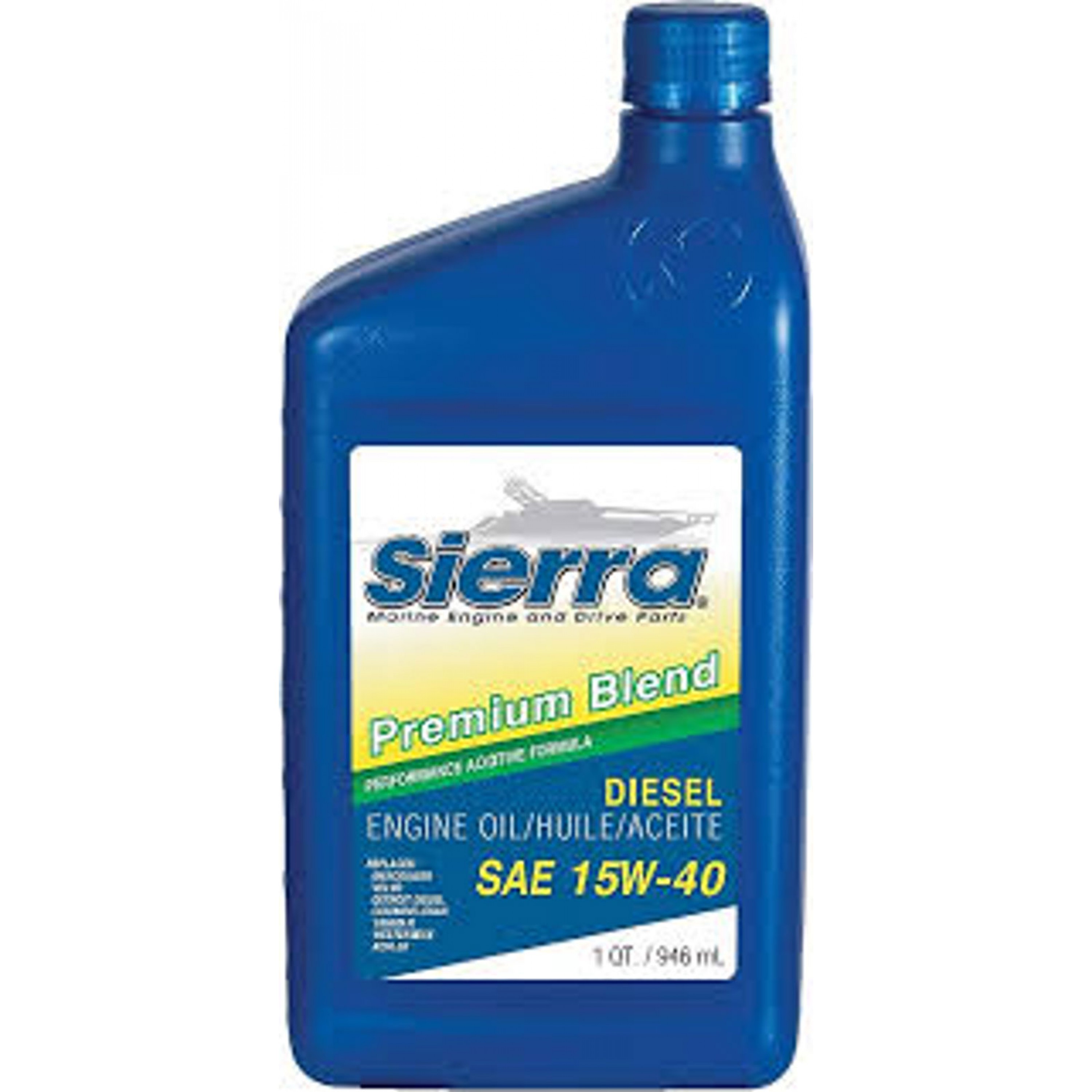 SIERRA .946 LITRE 15W40 DIESEL MARINE OIL RATED FOR VOLVO CUMMINS YANMAR