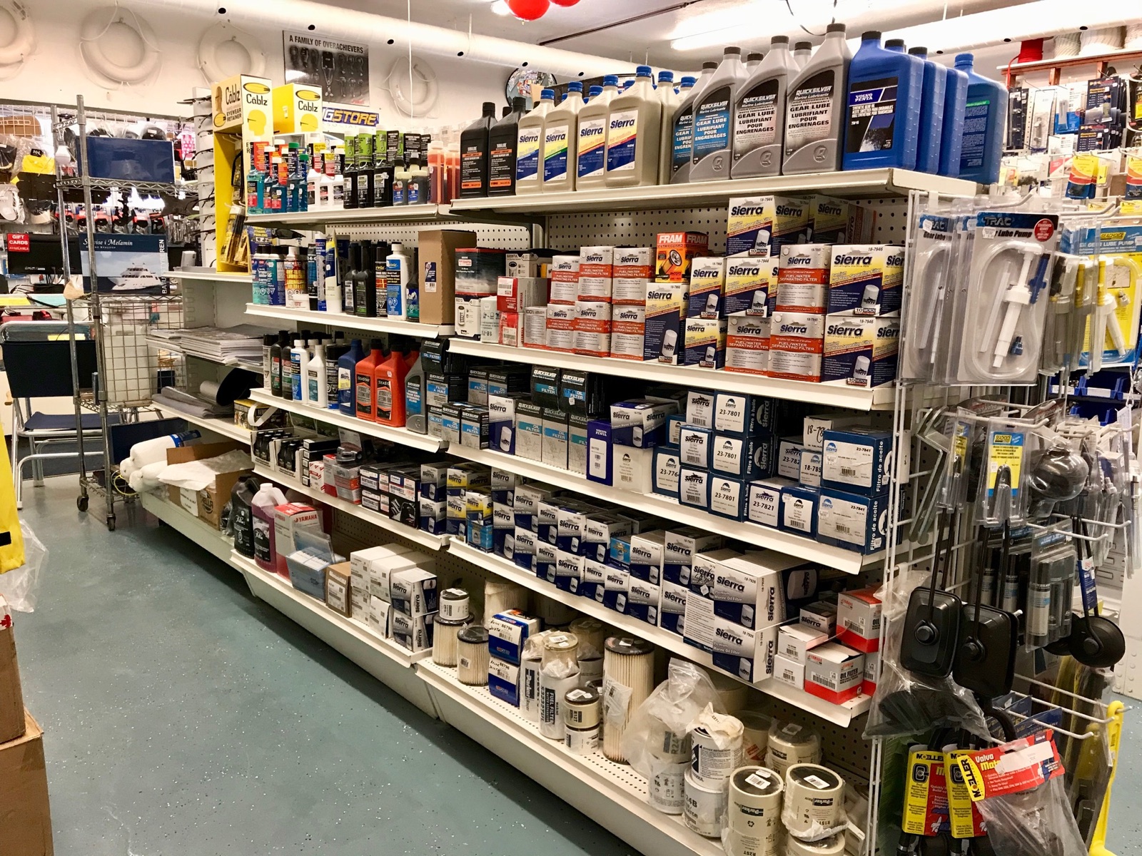Marine parts stocked at Bridge Yachts